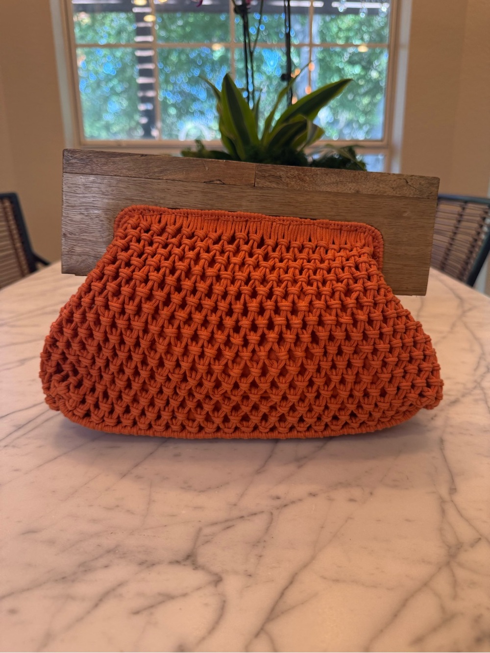 a new day Orange Woven Knit Clutch